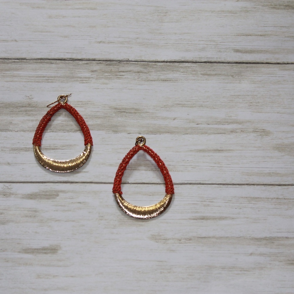 Cute Gold with Orange Earrings